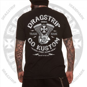 Dragstrip Kustom V-Twin Engine Mens t`shirt